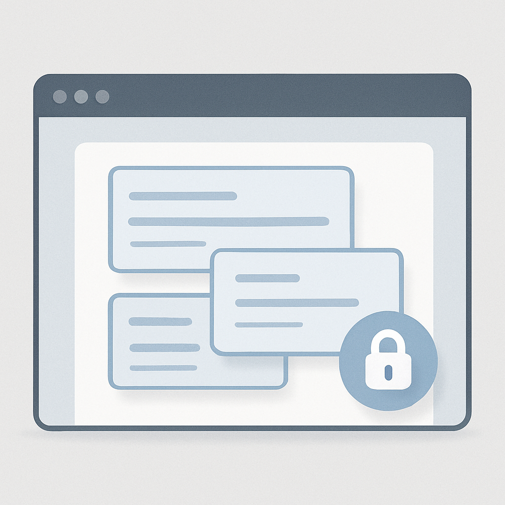 Illustration concept of local-first desktop task management with protected local workflow elements.